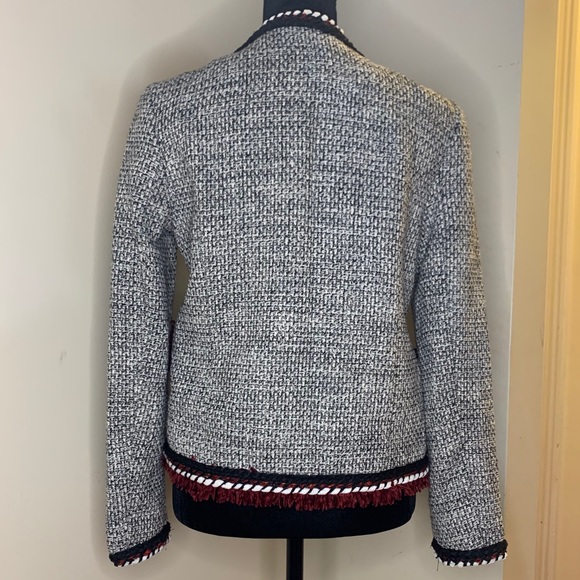 Zara Tweed & Fringe Detail Coat, Sz XS - Picture 4 of 11